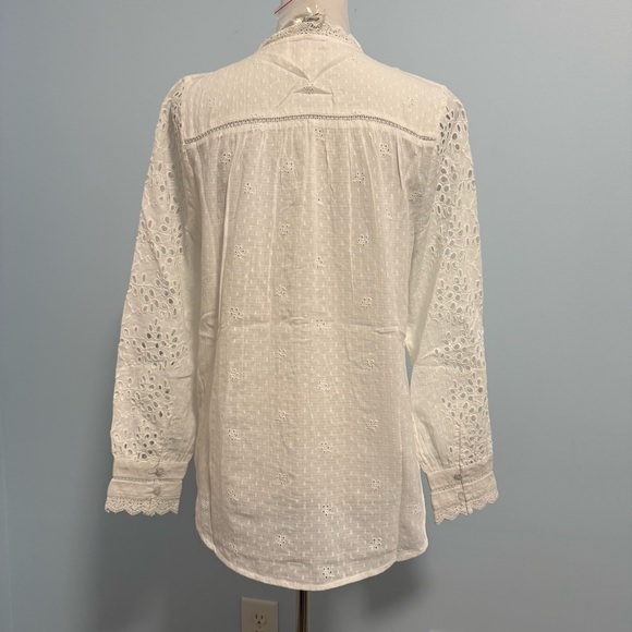 Sundance Valeria Eyelet Pink Shirt Size M - Picture 8 of 12